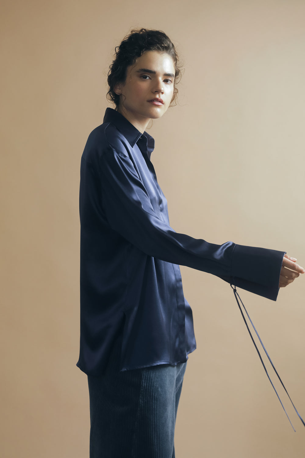 Seidenbluse mit Manschetten