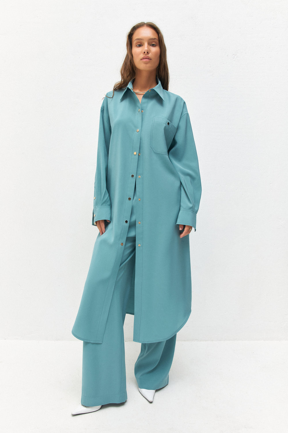 Hemdkleid-Set aus Viskose