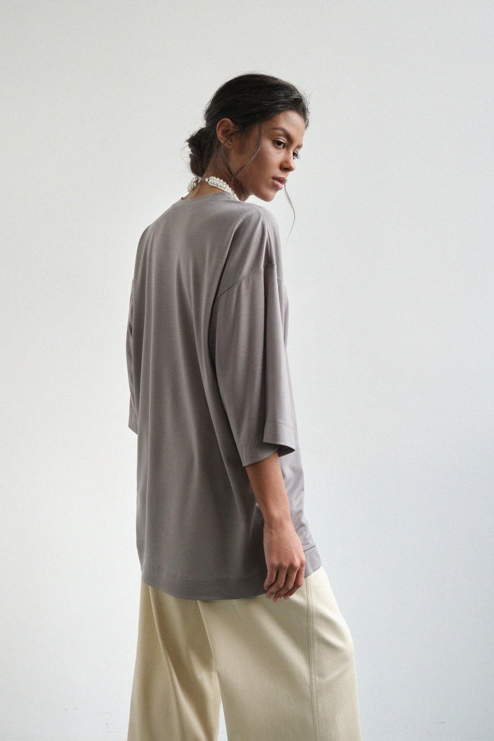 Oversize-T-Shirt in Grau